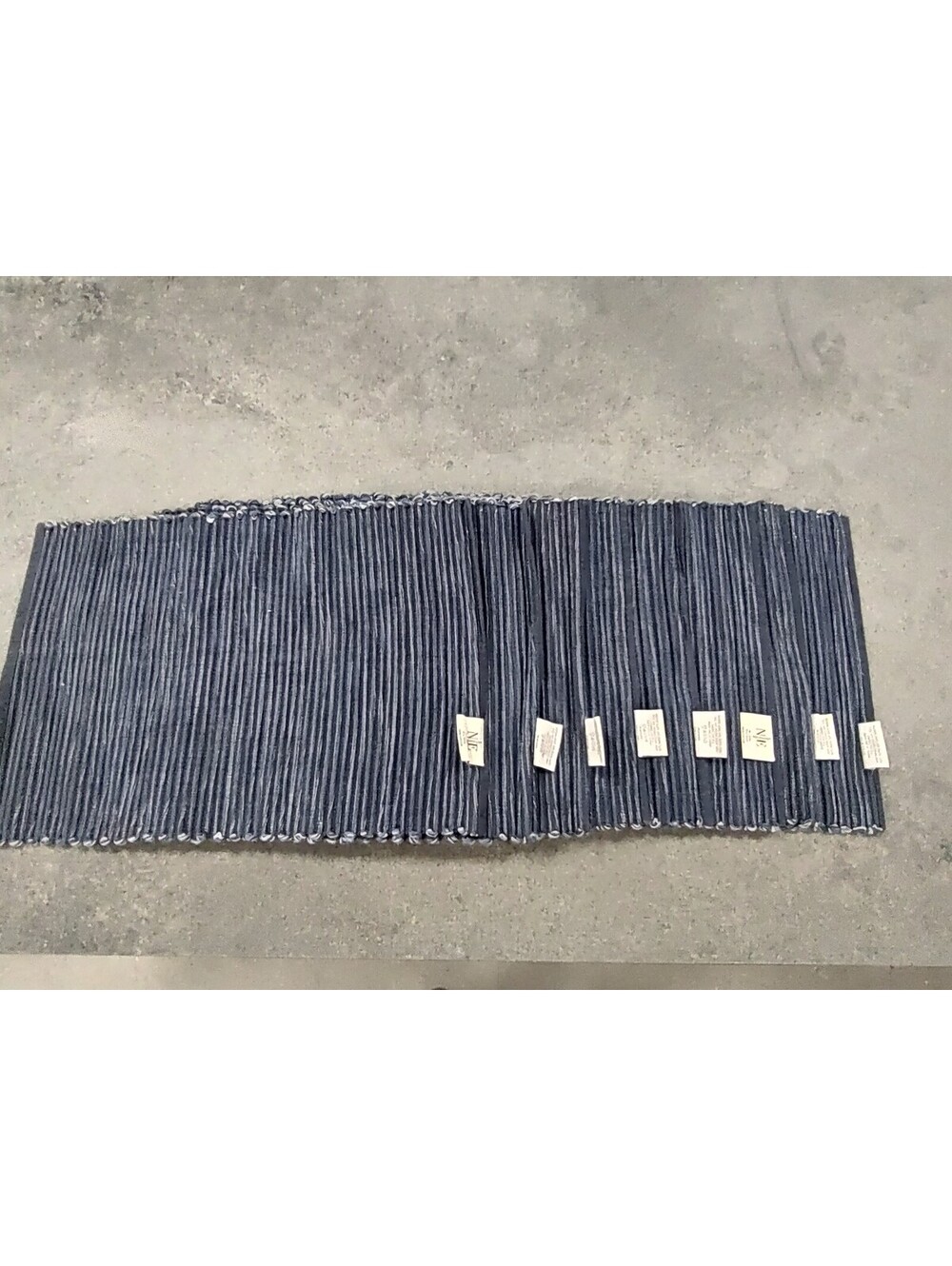 8 Noble Excellence Blue Ribbed Cotton Placemat 14x20 inches